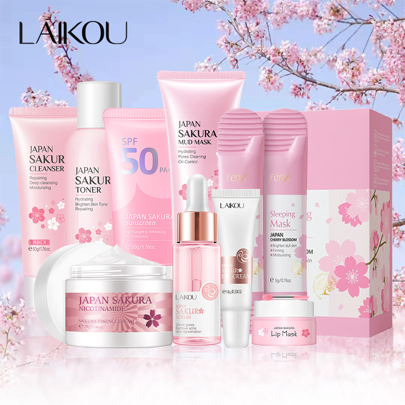 Luxury Skincare Kit - 9 adet Yüz Ürünleri Seti Sakura