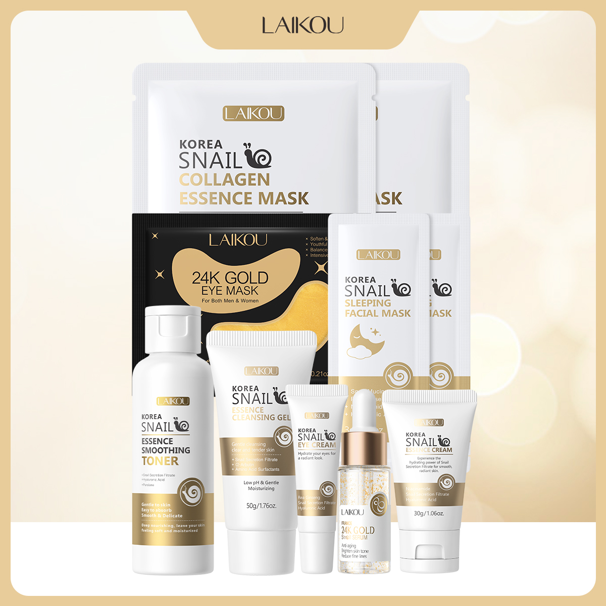 LAIKOU Salyangoz 24K Altın Cil - Luxury Skincare Kit incelemesi ve fiyatı